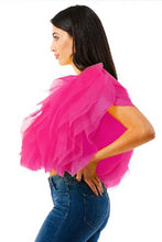 Load image into Gallery viewer, Ruffle Tulle Crop Top
