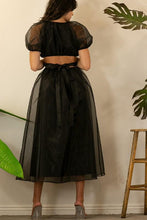 Load image into Gallery viewer, ORGANZA PUFF SLEEVE LONG DRESS
