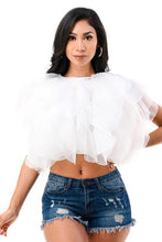 Load image into Gallery viewer, Ruffle Tulle Crop Top
