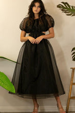 Load image into Gallery viewer, ORGANZA PUFF SLEEVE LONG DRESS
