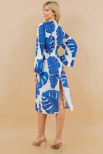 Load image into Gallery viewer, TROPICAL PRINT LONG SLEEVE FRONT BOW DRESS
