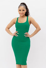 Load image into Gallery viewer, Knit Dress Ribbed Tank Midi Dress
