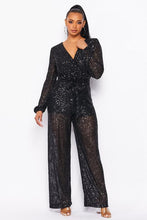 Load image into Gallery viewer, Long Sleeved Sequins Jumpsuit
