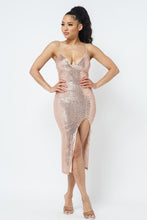 Load image into Gallery viewer, Chel&#39;s Sequin Slit Dress

