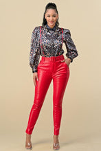 Load image into Gallery viewer, Animal Print Satin Blouse Top
