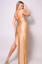 Load image into Gallery viewer, Chel&#39;s High Slit Satin Dress
