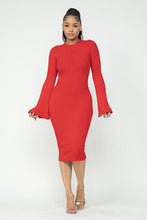Load image into Gallery viewer, BELL SLEEVE MIDI DRESS
