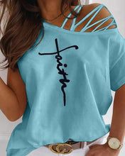 Load image into Gallery viewer, Faith Off the Shoulder T-shirt
