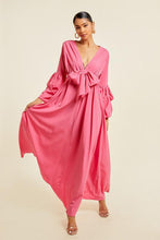 Load image into Gallery viewer, V NECK TIE UP MAXI DRESS
