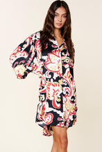 Load image into Gallery viewer, Button Down Printed Shirt Dress
