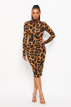Load image into Gallery viewer, Chel&#39;s Leopard Printed Mock Neck Midi
