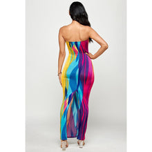 Load image into Gallery viewer, Multi Color Print Tube Maxi Dress
