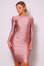 Load image into Gallery viewer, Chel&#39;s Ruched Bodycon Midi Dress
