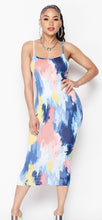 Load image into Gallery viewer, MULTI COLOR PRINT MIDI DRESS

