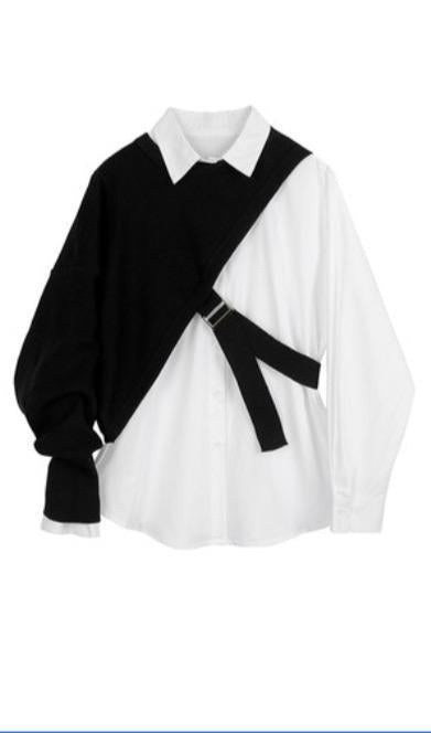 Chel's Hi Low Sweater Vest & White Shirt Set