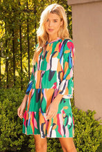 Load image into Gallery viewer, Multi Color Printed V-Neck Tunic Dress
