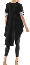 Load image into Gallery viewer, Bling &amp; Bedazzled Sleeve High-Low Shirt
