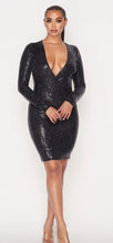 Load image into Gallery viewer, Chel&#39;s Little Black Sequin Mini Dress
