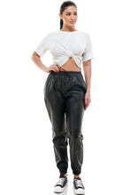 Load image into Gallery viewer, Faux Leather Jogger with Elastic Waist
