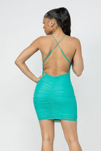 Load image into Gallery viewer, Chel&#39;s Mesh Open X-Back Mini Dress
