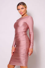 Load image into Gallery viewer, Chel&#39;s Ruched Bodycon Midi Dress
