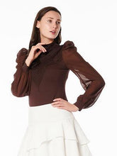 Load image into Gallery viewer, Front Line Texture Chiffon Sleeve Top
