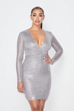 Load image into Gallery viewer, Chel&#39;s Sequin V Neck Mini Dress
