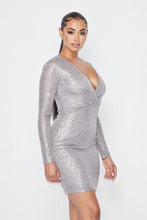Load image into Gallery viewer, Chel&#39;s Sequin V Neck Mini Dress
