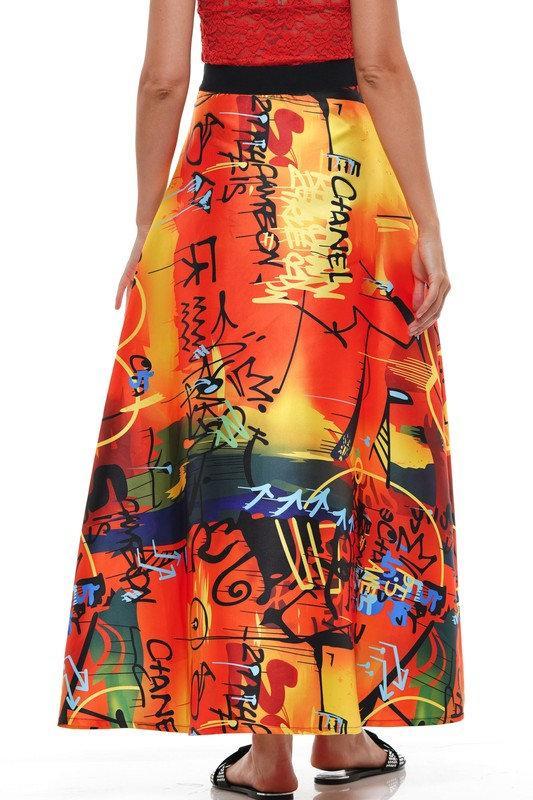Orange Graffiti Skirt