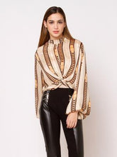 Load image into Gallery viewer, Chel&#39;s Chain Print Knot Detail  Top
